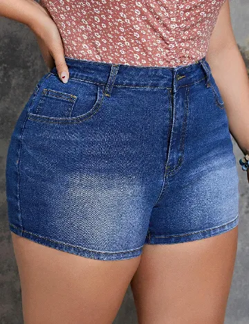 Pantaloni scurti SHEIN CURVE, albastru