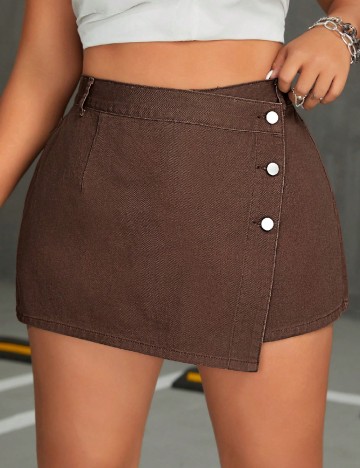 Fusta pantalon SHEIN CURVE, maro