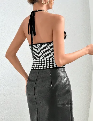 Top SHEIN, alb/negru