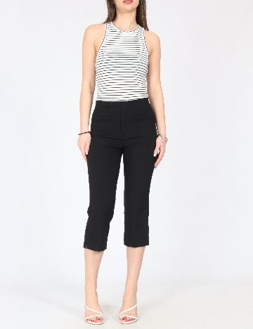 Pantaloni trei sferturi Pull&Bear, negru