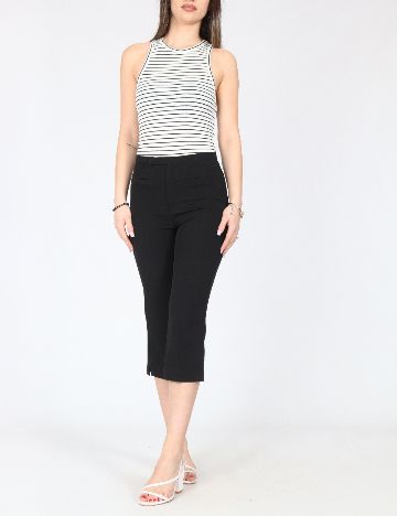 Pantaloni trei sferturi Pull&Bear, negru