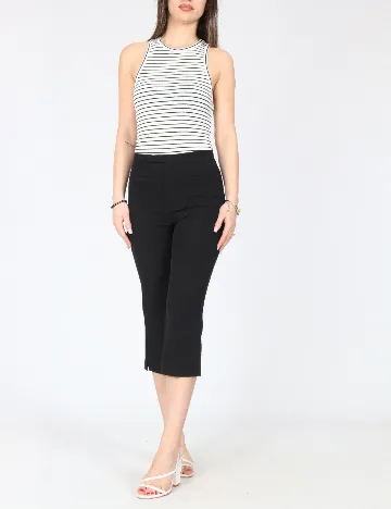 Pantaloni trei sferturi Pull&Bear, negru