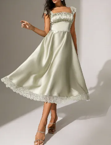 Rochie medie Anewsta, verde deschis