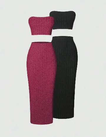 Set compleuri 2 bucati SHEIN, roz/negru