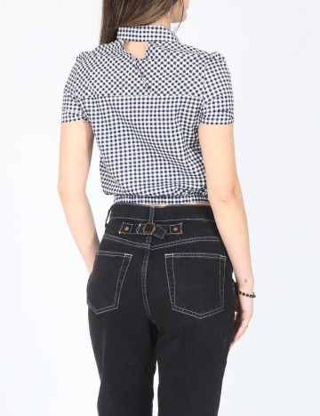 Bluza Bershka, alb/albastru