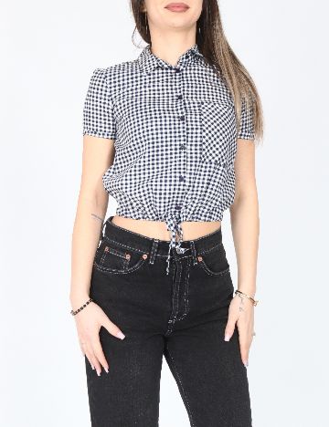 Bluza Bershka, alb/albastru