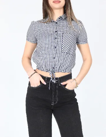 Bluza Bershka, alb/albastru