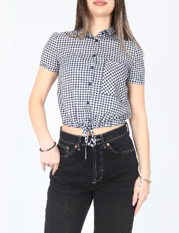 Bluza Bershka, alb/albastru