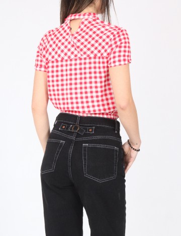 Bluza Bershka, alb/rosu