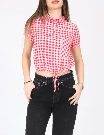 Bluza Bershka, alb/rosu