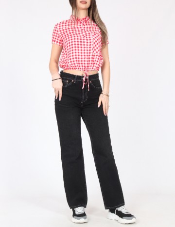 Bluza Bershka, alb/rosu