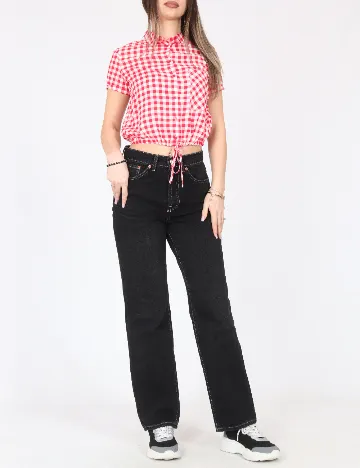 Bluza Bershka, alb/rosu