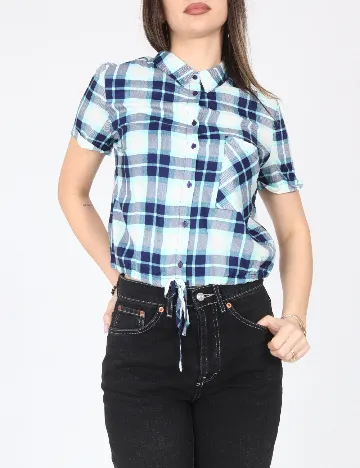 Bluza Bershka, alb/albastru