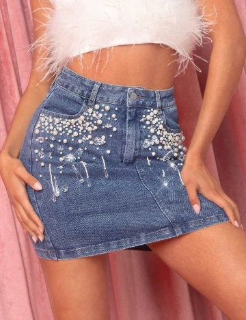 Fusta SHEIN, albastru