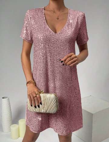Rochie scurta SHEIN, roz