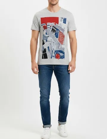 Tricou Bershka, gri
