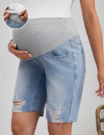 Pantaloni scurti SHEIN Maternity, albastru