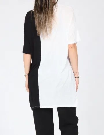 Tricou Oversize Pull&Bear, alb/negru