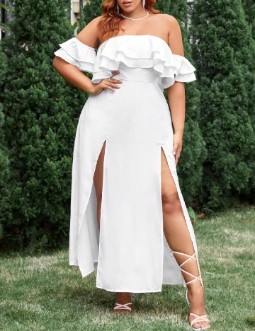 Rochie lunga SHEIN CURVE, alb