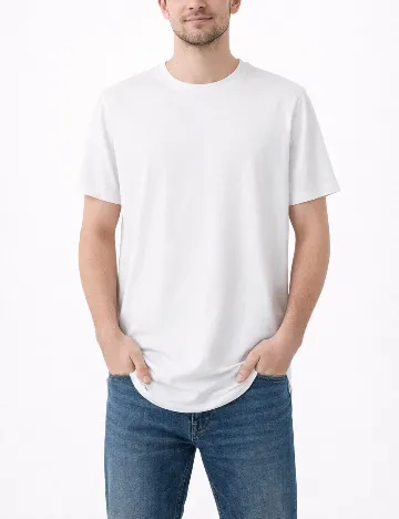 Tricou Oversize Bershka, alb