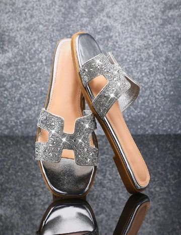 Slapi SHEIN, argintiu