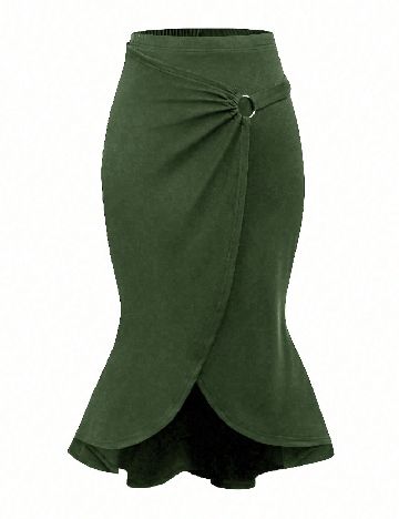 Fusta SHEIN CURVE, verde