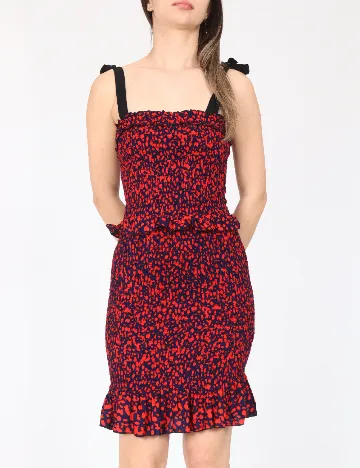 Rochie scurta River Island, rosu/bleumarin