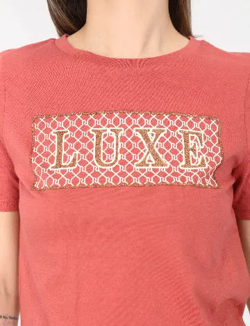 Tricou River Island, roz pudra inchis