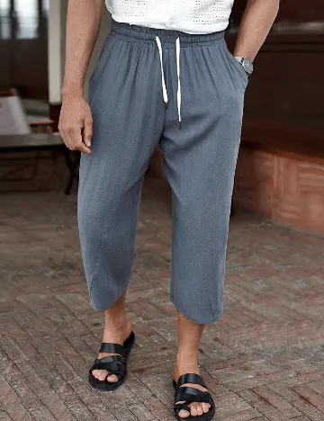 Pantaloni trei sferturi SHEIN, albastru