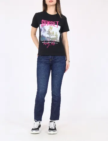 Tricou River Island, negru