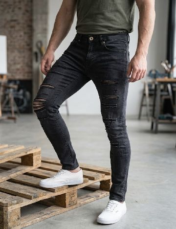 Blugi River Island, negru