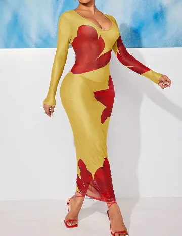 Rochie de plaja SHEIN, galben