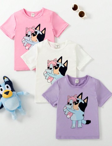 Set Tricouri 3 bucati Shein Kids, mix culori