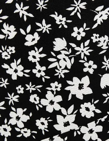 Fusta Bershka, negru/alb