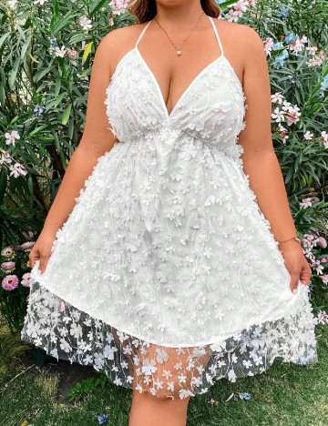 Rochie scurta SHEIN CURVE, alb