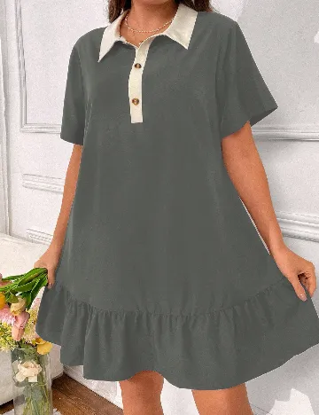 Rochie scurta SHEIN CURVE, gri inchis