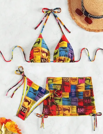 Costum de baie SHEIN, mix culori