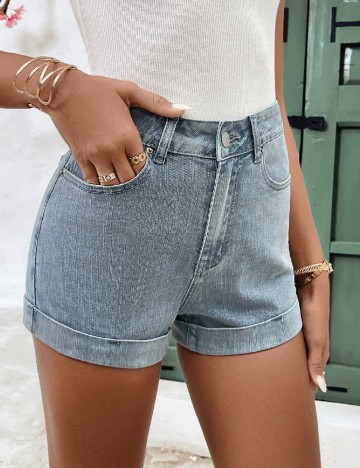 Pantaloni scurti SHEIN, albastru