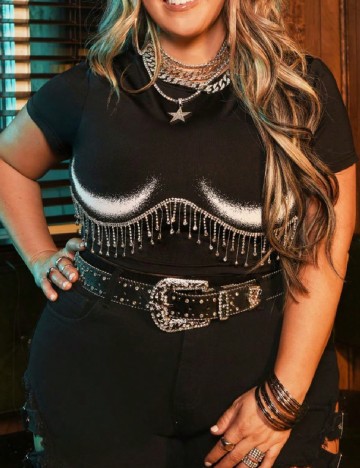 Top SHEIN CURVE, negru