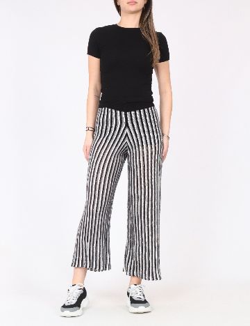 Pantaloni River Island, alb/negru