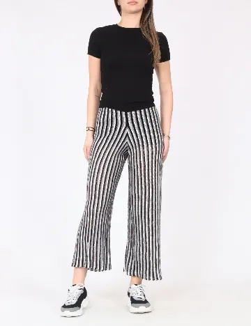 Pantaloni River Island, alb/negru