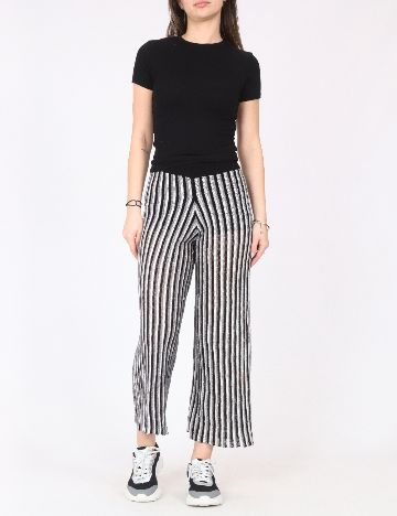 Pantaloni River Island, alb/negru