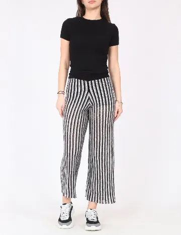 Pantaloni River Island, alb/negru