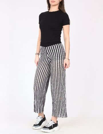 Pantaloni River Island, alb/negru