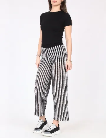 Pantaloni River Island, alb/negru