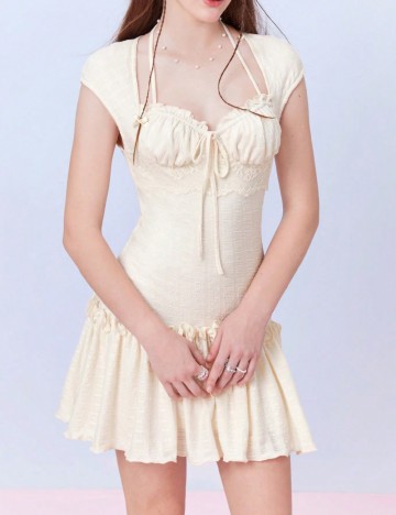 Rochie scurta SHEIN, crem
