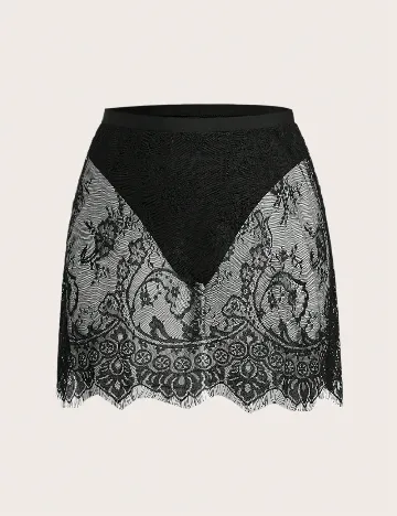 Fusta de plaja SHEIN CURVE, negru