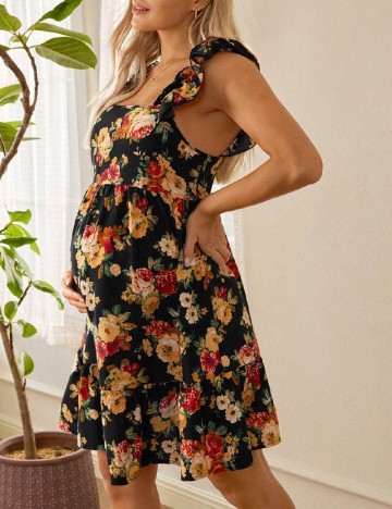 Rochie scurta SHEIN Maternity, floral print