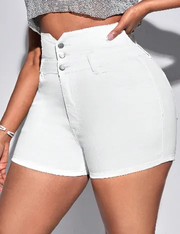 Pantaloni scurti SHEIN CURVE, alb