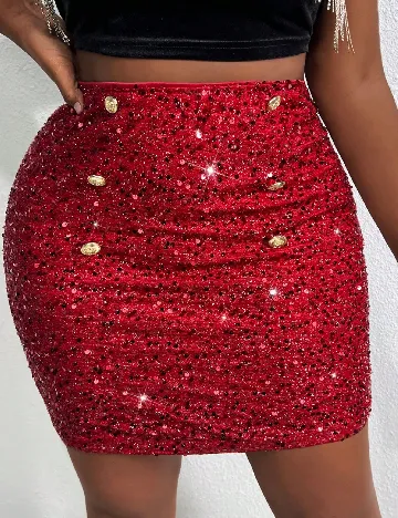Fusta SHEIN CURVE, rosu